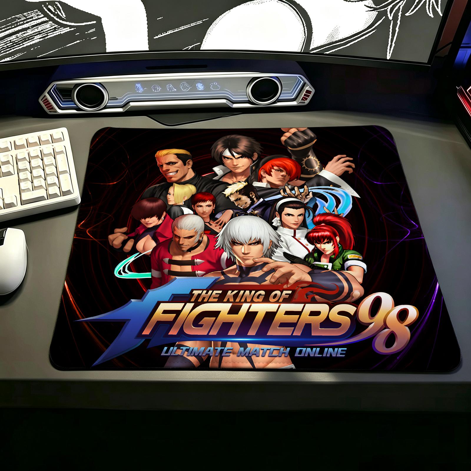 Esports Gaming Kings - ザ・キング・オブ・ファイターズ S/M/L ゲーミングマット、強化ステッチエッジ、ノートパソコン、オフィス、eスポーツゲームプレイ用の携帯用滑り止めパッド