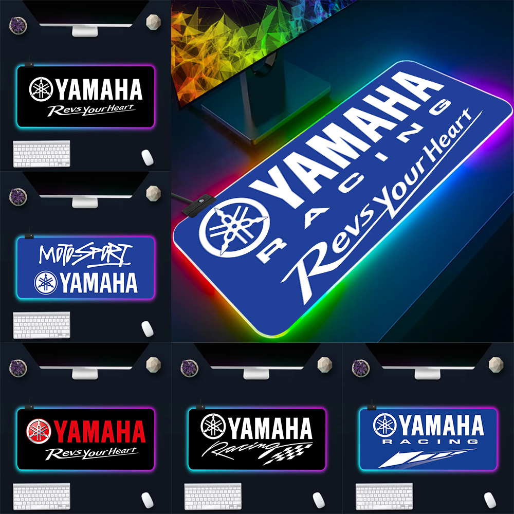 Es5 Esports Rgb Gaming Mouse - ホットなバイクレースロゴRGB PCゲーマーキーボードマウスパッドマウスパッドLED発光マウスマットラバーゲーミングコンピューターマウスパッド