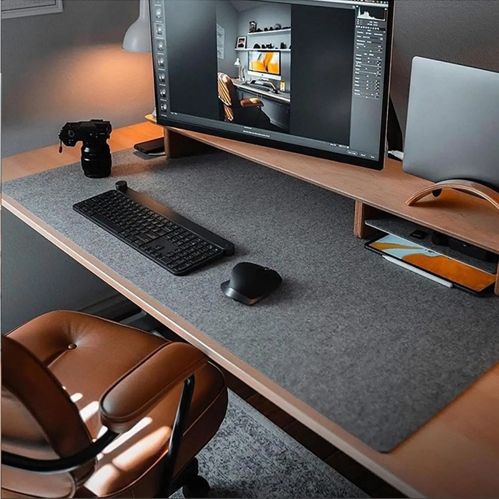 Esports Gaming Desk - フェルトデスクマット コンピューターマット デスク用(31.5x15.7インチ) 大型フェルトマウスパッドとキーボードマット オフィス用デスクプロテクター |
