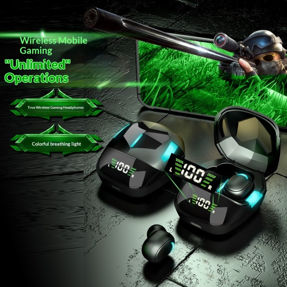 Esports Gaming Bar - Bluetooth ヘッドセット バッテリー残量表示 ノイズリダクション 超長バッテリー寿命 TWS