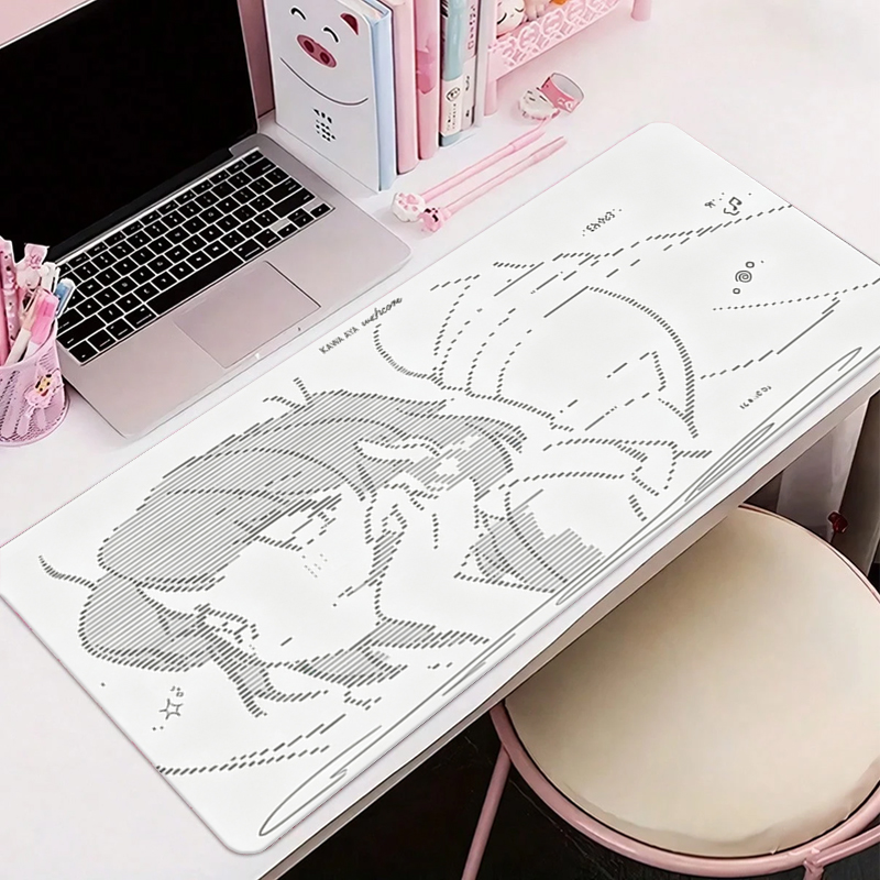 Esports Gaming Desk - 1 個革製マウスパッドアニメエンジェルガール Y2k かわいい大型コンピュータキーボード HD レザーデスクマットかわいいゲームオフィス