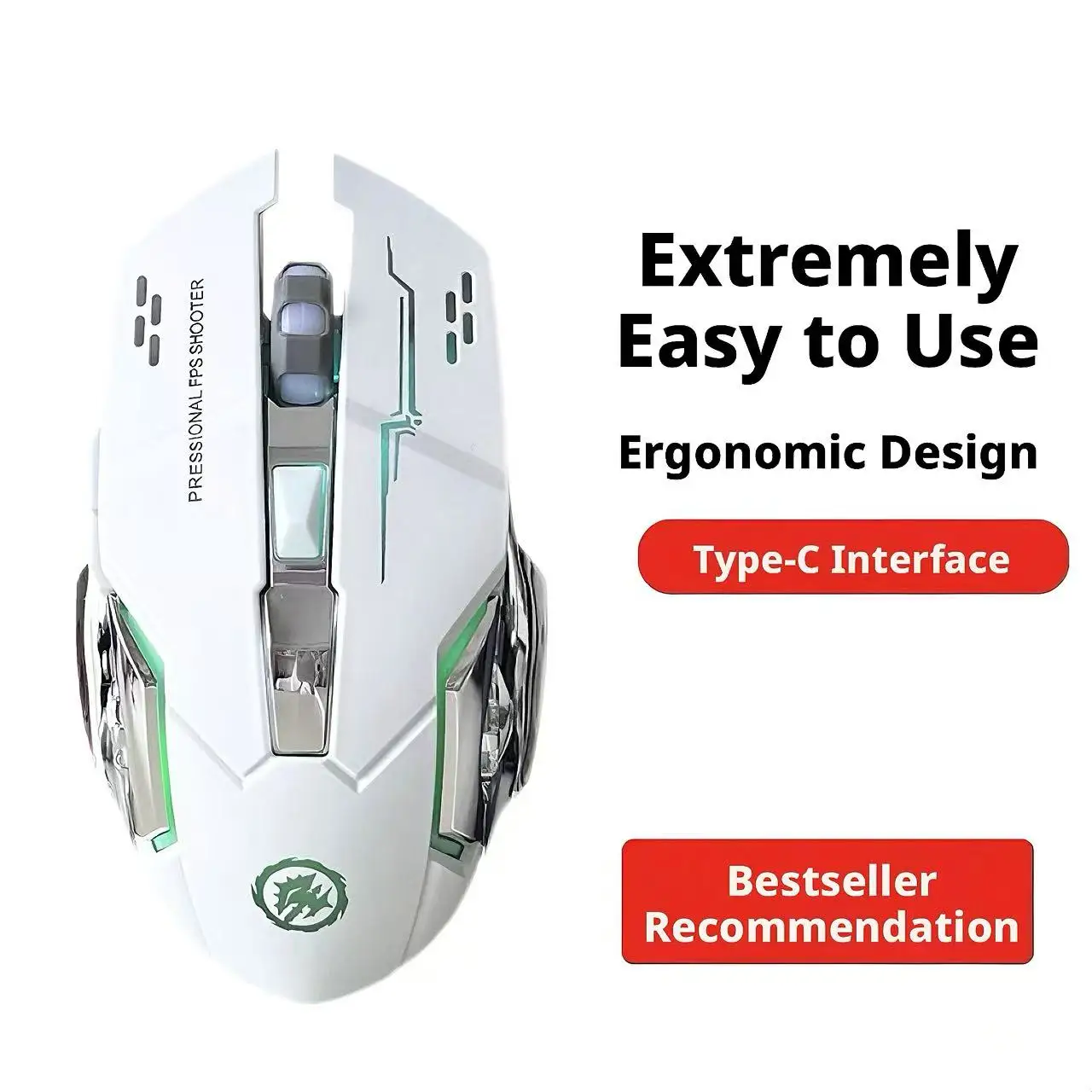 RGB ライトワイヤレスゲーミングマウス人間工学に基づいた  - Es5 Esports Rgb Gaming Mouse のレビューと価格