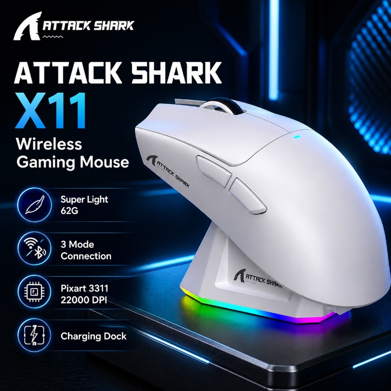ATTACK SHARK X11 ワイヤレスゲーミングマウス - Es5 Esports Rgb Gaming Mouse のレビューと価格
