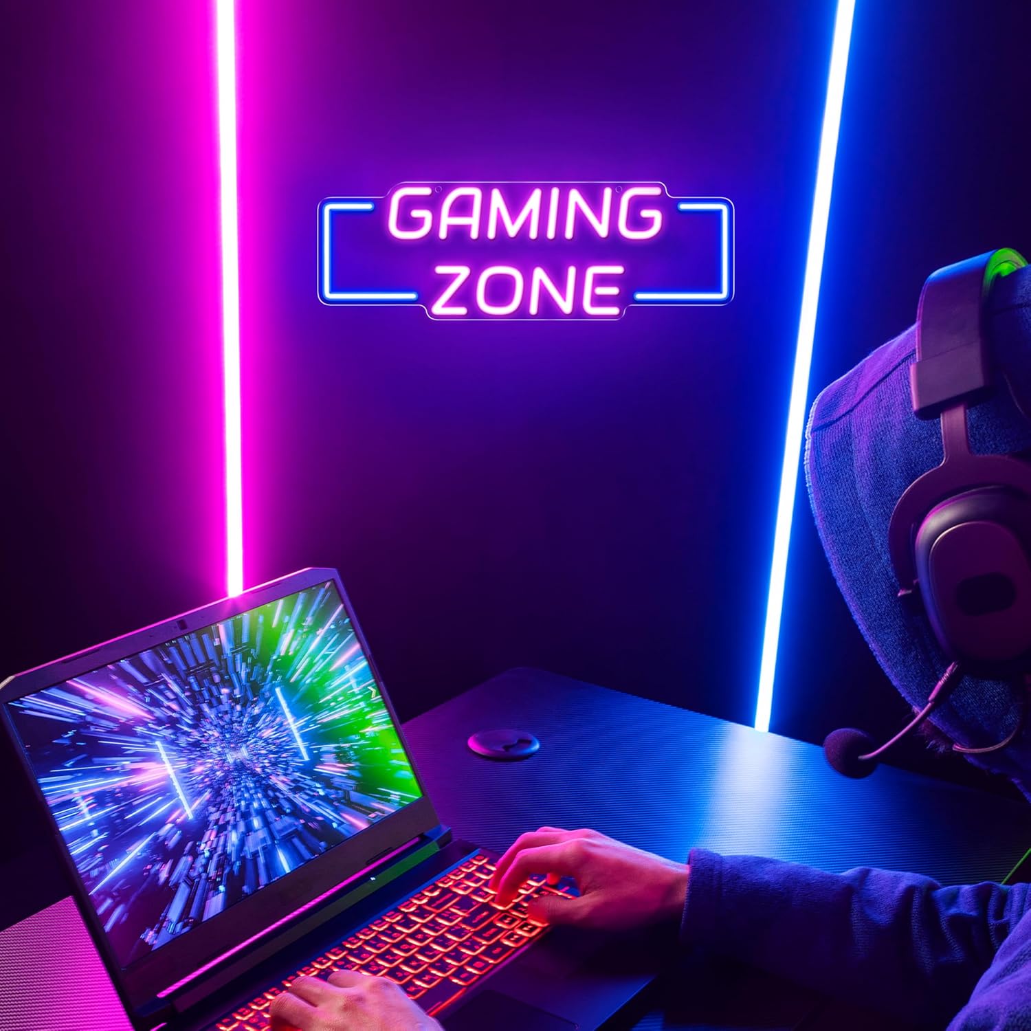 ゲーミングゾーンネオンサインUSB LEDネオンライト壁飾り - Esports Gaming Bar のレビューと価格