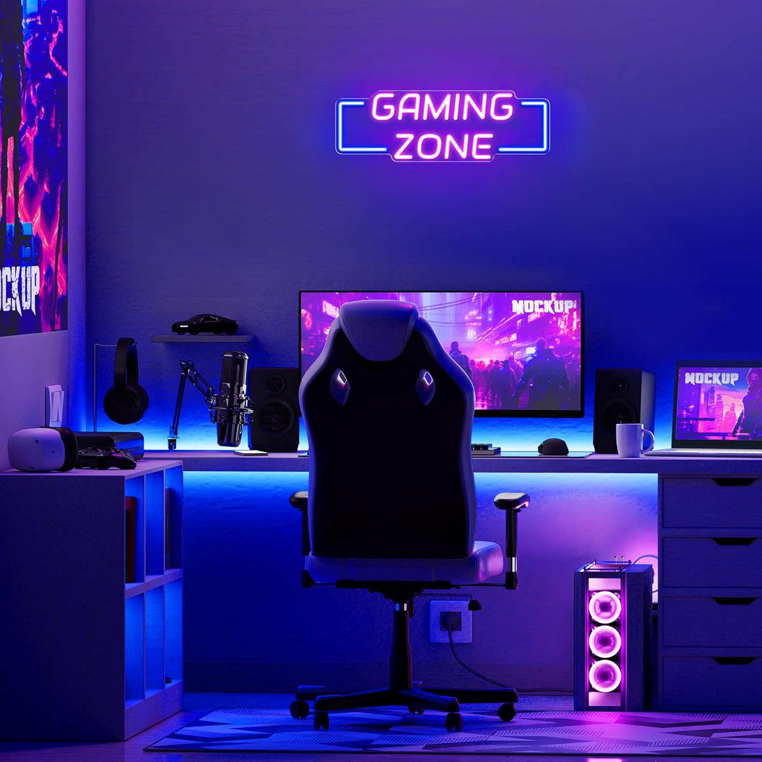 ゲーミングゾーンネオンサインUSB LEDネオンライト壁飾り - Esports Gaming Bar のレビューと価格