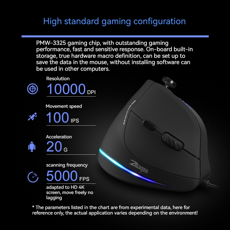 C-18垂直ゲーミングマウス 10000 DPI プログラム - Es5 Esports Rgb Gaming Mouse のレビューと価格