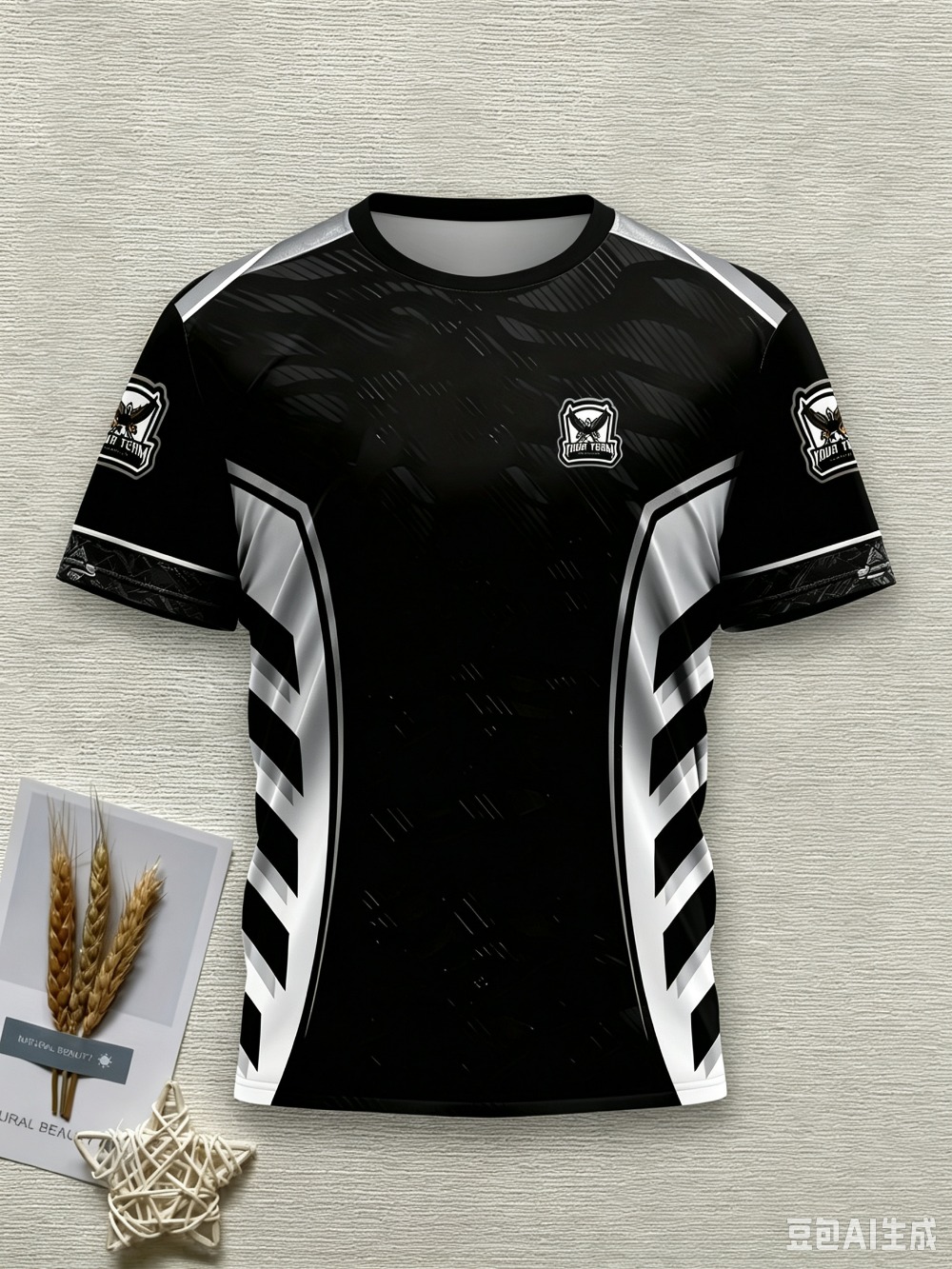 メンズゲーミングeスポーツチームジャージTシャツ、黒・金・白 - Esports Gaming Team のレビューと価格