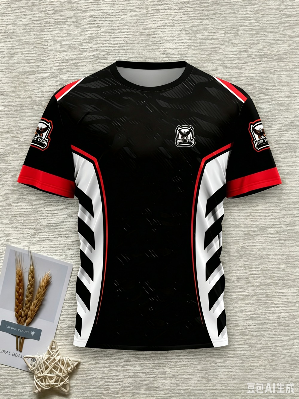 メンズゲーミングeスポーツチームジャージTシャツ、黒・金・白 - Esports Gaming Team のレビューと価格