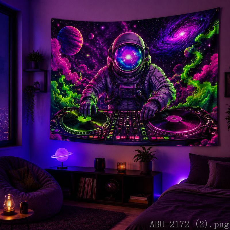 宇宙飛行士ディスクタペストリー サイケデリックギャラクシー  - Esports Gaming Bar のレビューと価格