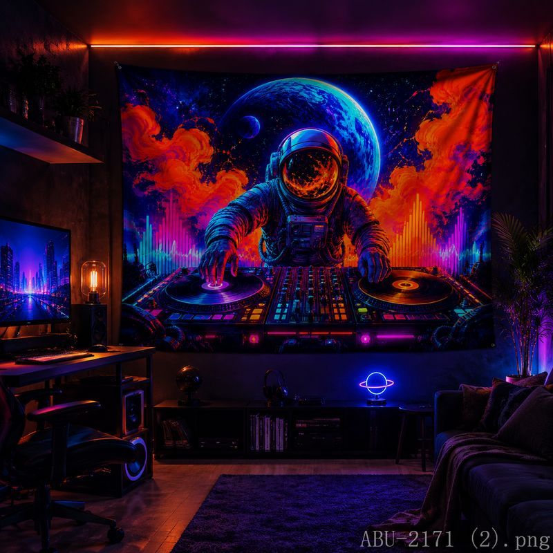 宇宙飛行士ディスクタペストリー サイケデリックギャラクシー  - Esports Gaming Bar のレビューと価格