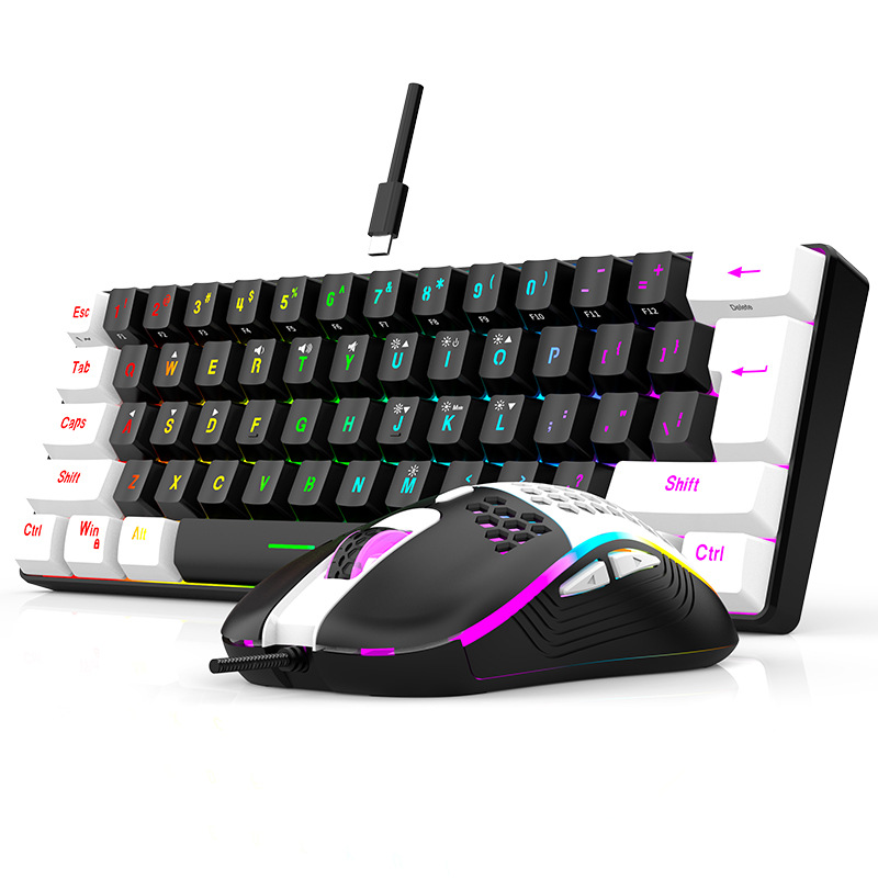 キーボードとマウスセット 60% RGB ゲーミングキーボー - Es5 Esports Rgb Gaming Mouse のレビューと価格