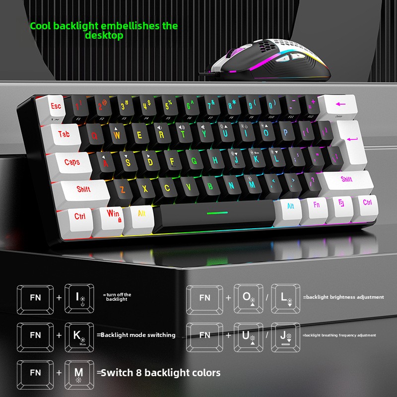 キーボードとマウスセット 60% RGB ゲーミングキーボー - Es5 Esports Rgb Gaming Mouse のレビューと価格