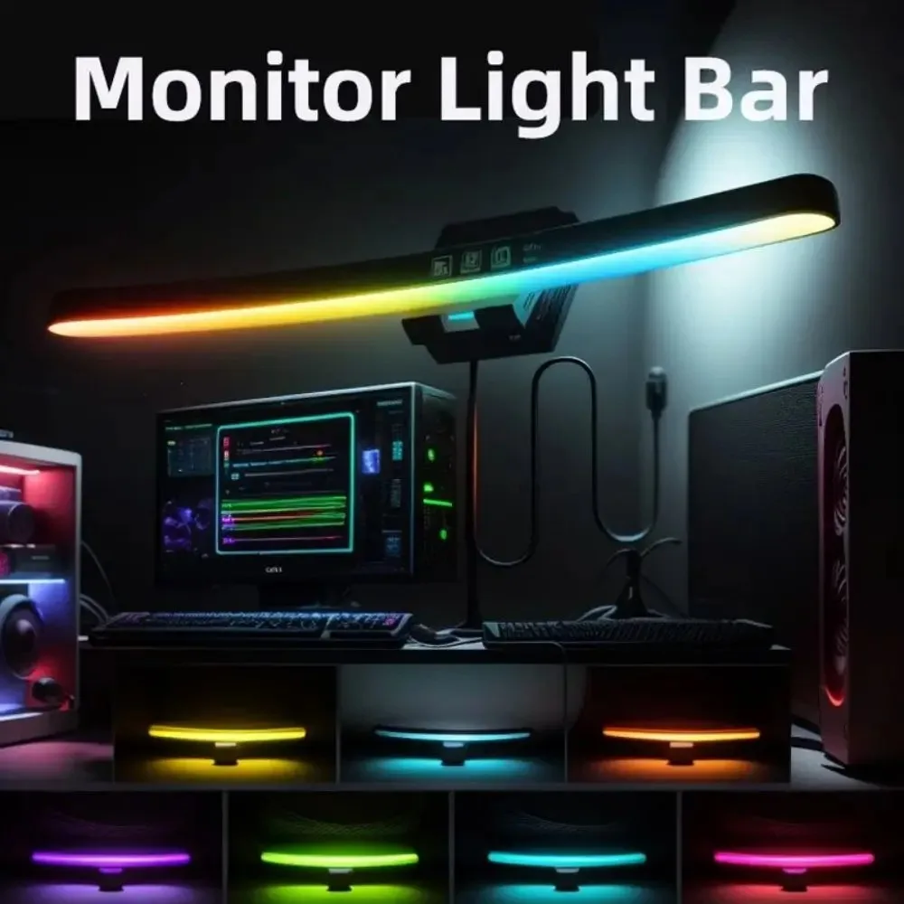コンピューターモニターライトバーRGB音楽リズムスクリーンハ - Esports Gaming Desk のレビューと価格