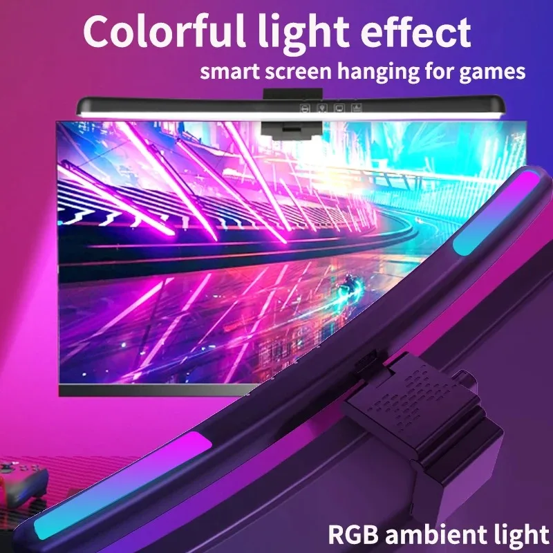 コンピューターモニターライトバーRGB音楽リズムスクリーンハ - Esports Gaming Desk のレビューと価格